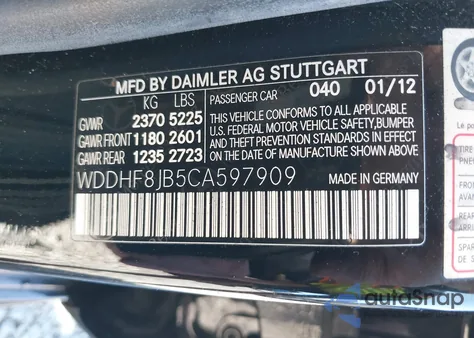 2012 Mercedes-Benz E 350 4Matic from USA, damaged, VIN WDDHF8JB5CA597909